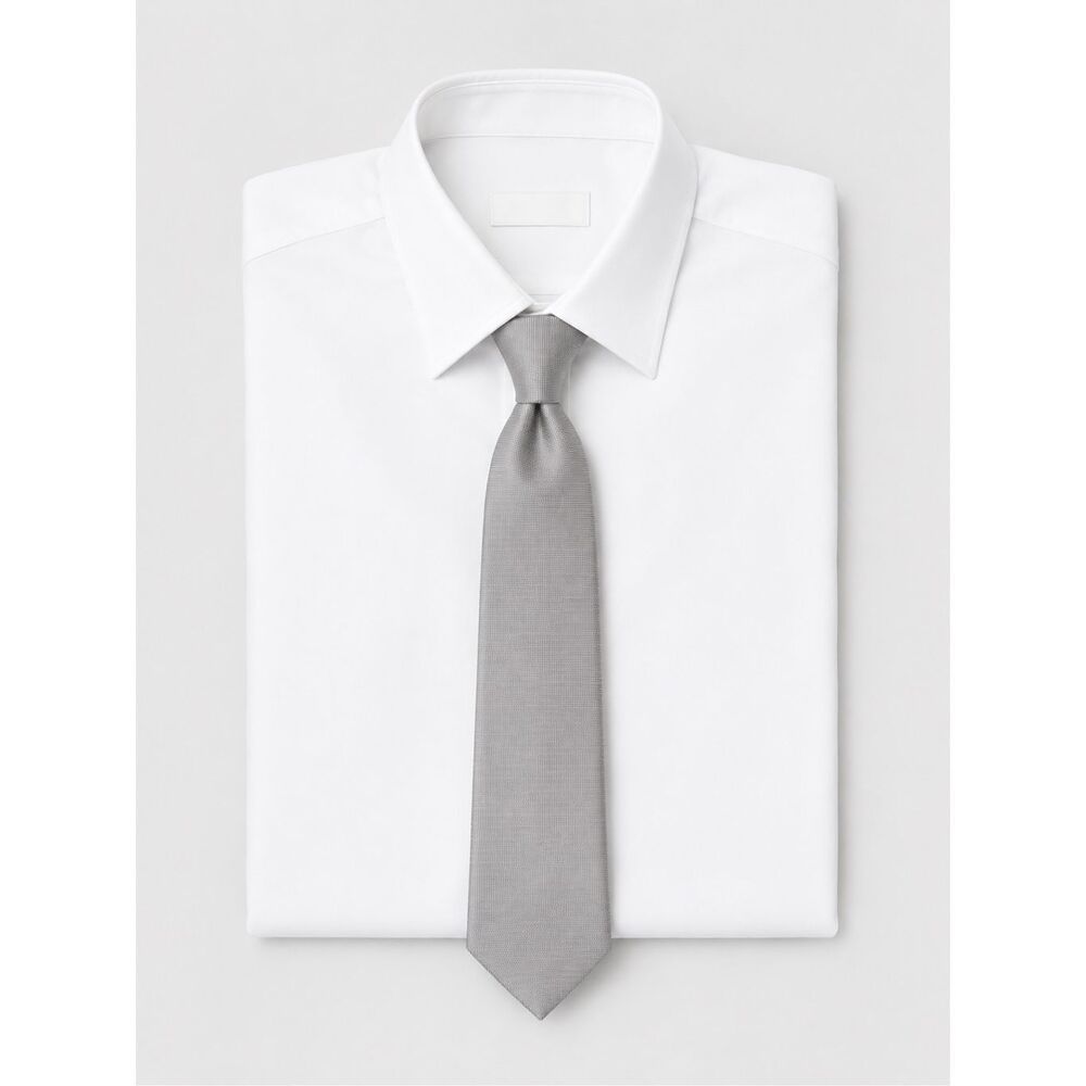 Gucci Silver Silk Necktie Luxury Italian Designer Tie Made in Italy, $315